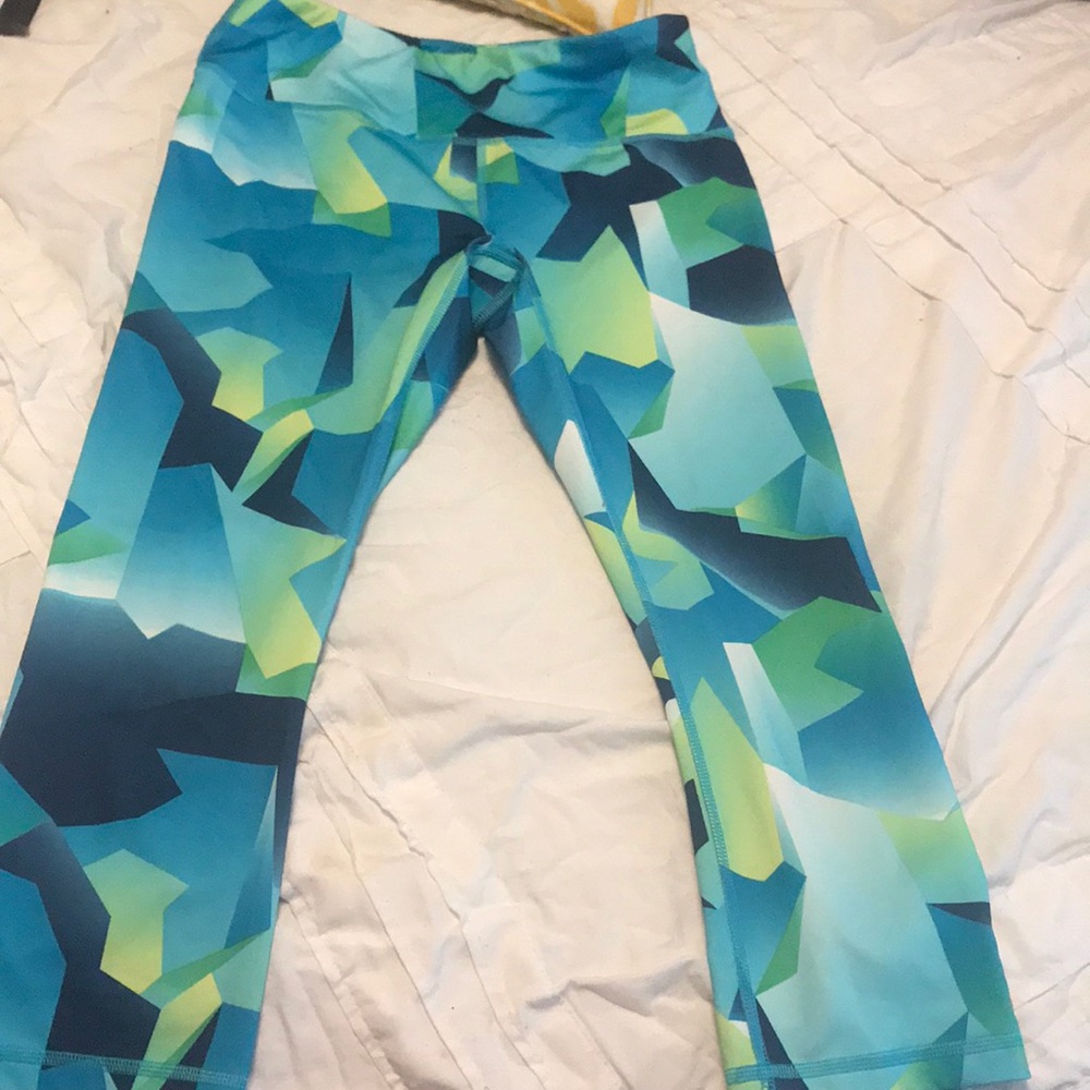 Reebok teal printed leggings - Picture 1 of 6